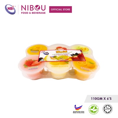 Nibou (NBI) DADIH Fruits Flavour Pudding with Nata De Coco Assorted (110gm x 6's x 16)