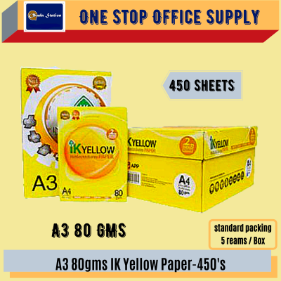 IK Yellow A3 PAPER - 80gsm ( 450'S )