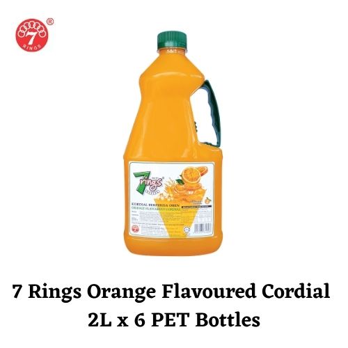 7 Rings - Orange Flavoured Cordial (6 bottles x 2000ml)