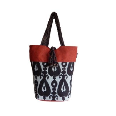 # AA 01 - TOSSA Fashion Jute Bag / Red&Black (25 Units Per Carton)