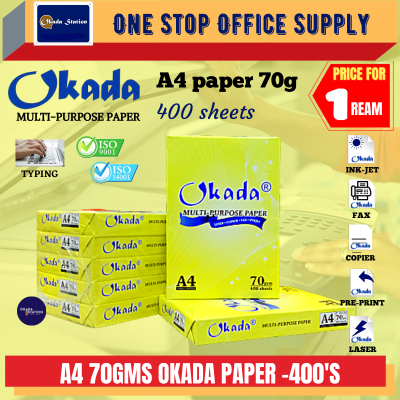 OKADA A4 PAPER 400'S -  70gsm