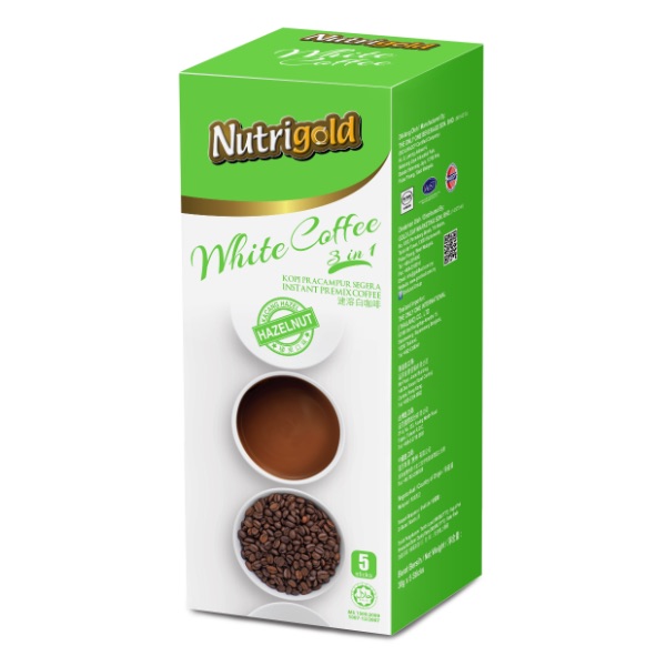 3in1 White Coffee Hazelnut 5s Box (Carton) (24 Units Per Carton)