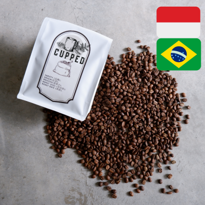 [1KG] BLEND INDONESIA + BRAZIL, MEDIUM, 100% Roasted Arabica + Robusta Coffee Bean