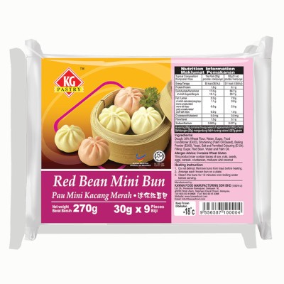 Mini Red Bean Bun (9 pcs - 270g) (24 Units Per Carton)