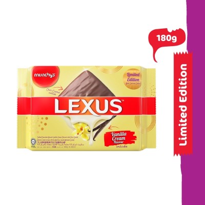 Munchy's LEXUS Salted Chocolate Biscuits Vanilla Cream with Choc Coated (180g)