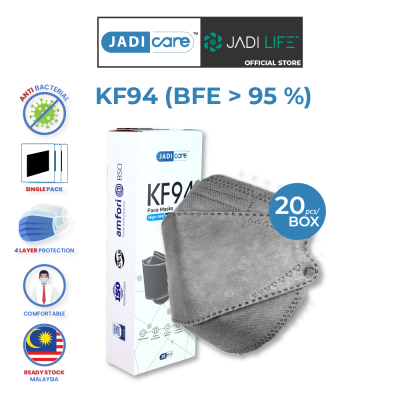 Jadi Care KF94 Grey Colour 20 Pcs 4 Layers of Filtering Disposable Face Masks (Non-medical   PPE)