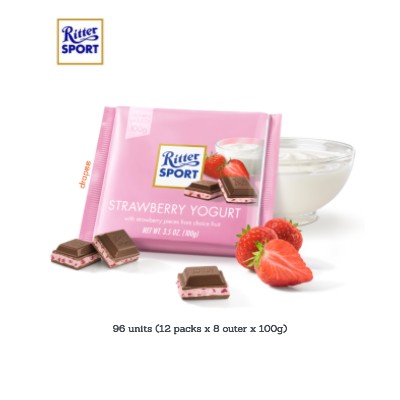 RITTER SPORT Strawberry Yogurt 100g (96 Units Per Carton)