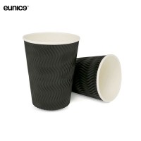 Eunice 8oz S-Ripple Hot Cup (Black) (carton x 1000pcs)