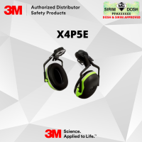 3M PELTOR Earmuffs X4P5E, 32 dB, Hi-Viz, Helmet Mounted, CE, Sirim and Dosh Approved