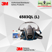 3M Rugged Comfort Quick Latch Half Facepiece Reusable Respirator 6503QL, Large, CE, Sirim and Dosh Approved. (10box per Carton)