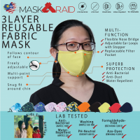 ESSENTIAL 3 PLY REUSABLE FABRIC MASK - GREEN SHEEN (ADULT)