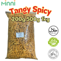 1KG Minni HALAL Yellow Pea Puff - Tangy Spicy Flavor Baked | High Protein Crispy Snacks