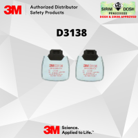 3M Secure Click Particulate Filter D3138, P3 R, with Nuisance Level Organic Vapour Acid Gas Relief and Ozone, Sirim and Dosh Approved. (2pcs per pack)