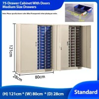 75-Drawer Cabinet With Doors - Medium Size Drawers