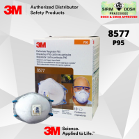 3M Particulate Respirator 8577, P95, with Valve and Nuisance Level Organic Vapor Relief, Sirim and Dosh Approved (10pcs per Box)