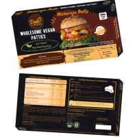 WHOLESOME VEGAN PATTIES - MAHARAJA PATTY [Vegetarian, Frozen, Vegan & Halal] (25 Unit per Carton)