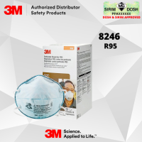 3M Particulate Respirator 8246, R95, with Nuisance Level Acid Gas Relief, Sirim and Dosh Approved (6box per Carton)