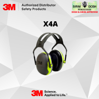 3M PELTOR Earmuffs X4A, 33 dB, Hi-Viz, Headband, CE, Sirim and Dosh Approved