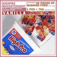 [READY STOCK] Highpro Detergent Pods 3 in 1 Laundry Care VANILLA SCENTED (30 PIECES per BOX)