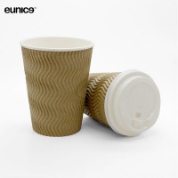 Eunice 8oz S-Ripple Hot Cup (Brown) (carton x 1000pcs)