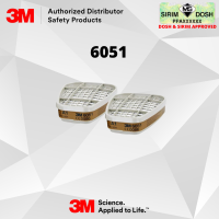3M Gas and Vapour Filters 6051, A1, Sirim and Dosh Approved. (2pcs per pack)