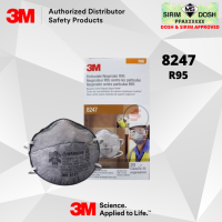 3M Particulate Respirator 8247, P2, with Nuisance Level Acid Gas Relief, Sirim and Dosh Approved (6box per Carton)
