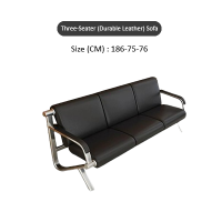 Simple and Modern Reception Area Black Sofa (3 Seater)