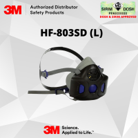 3M Secure Click Half Facepiece Reusable Respirator with Speaking Diaphragm HF-803SD, Large, Sirim and Dosh Approved. (10box per Carton)