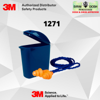 3M Earplugs 1271, 26 dB, Corded, Storage Case, CE, Sirim and Dosh Approved