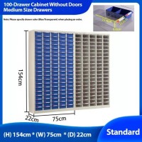 100-Drawer Cabinet Without Doors - Medium Size Drawers