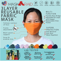 ESSENTIAL 3 PLY REUSABLE FABRIC MASK - EXUBERANCE (ADULT)