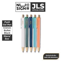 Jadi Nusign Business Class Push Clip Gel Pens Multi Color (10-Pcs per Outer)