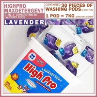 [READY STOCK] Highpro Detergent Pods 3 in 1 Laundry Care LAVENDER SCENTED (30 PIECES per BOX)