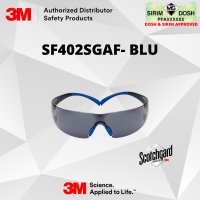 3M SecureFit Safety Glasses SF402SGAF-BLU, Blue Gray, Gray Scotchgard Anti-fog Lens, Sirim and Dosh Approved