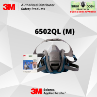 3M Rugged Comfort Quick Latch Half Facepiece Reusable Respirator 6502QL, Medium, CE, Sirim and Dosh Approved.