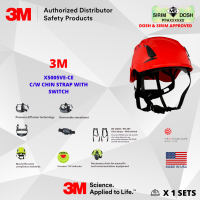 3M SecureFit Safety Helmet, X5005VE-CE, Red, Vented, 1000V, CE 4, Sirim and Dosh Approved