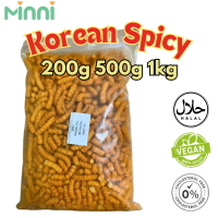 500G Minni HALAL Yellow Pea Puff - Korean Spicy Flavor Baked | High Protein Crispy Snacks