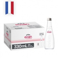 EVIAN Aramis Pure Natural Mineral WaterGLASS 330ml Bottle (20 Units Per Carton)