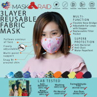 ESSENTIAL 3 PLY REUSABLE FABRIC MASK - RAINBOW (ADULT)