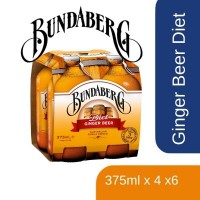BUNDABERG GINGER BEER DIET 375ML X 4S X 6