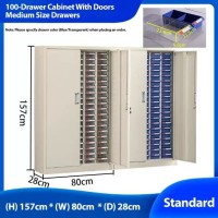 100-Drawer Cabinet With Doors - Medium Size Drawers