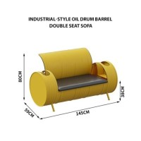Industrial-style Oil Drum Barrel Seat Sofa - Double Seat