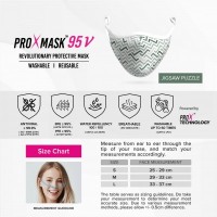 PROXMASK 95V Antiviral Reusable Face Mask - Sublimation Design - M Size