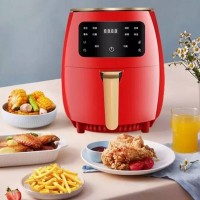 Digital Touchscreen Red Color Air Fryer 4.5L Oil Free 1400W Non Stick Coating